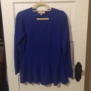 Loft Royal blue peplum sweater